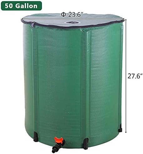 50 Gallon Collapsible Rain Barrel, Portable Rain Water Collection Barrel, Rainwater Collection System with Spigots and Overflow Kit, Rain Barrels to Collect Rainwater from Gutter for Garden - Image 3