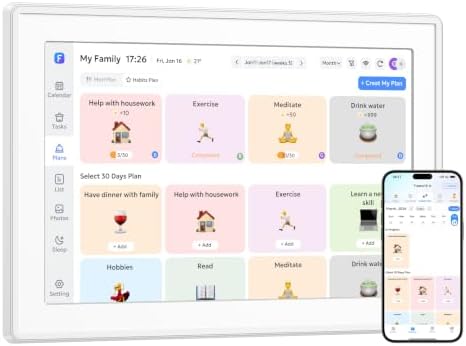 15.6" Digital Family Calendar, Touch Screen Planner with Calendar Sync, Photo Display & Reminders by Cotoala