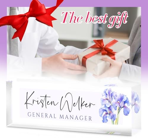 Desk Name Plate Personalized, Custom Name Plate for Desk, Personalized Teacher Appreciation Gifts for Desk Decor, Office Gifts for Coworkers Employees Boss, Teacher, Social Worker(Purple Orchids) - Image 7