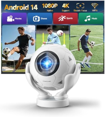 Smart Projector with Wifi and Bluetooth, Native 1080P 4K Support Projector by Magcubic