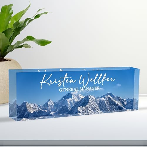 Personalized Desk Name Plate - Custom Acrylic Office Name Plate for Desks - Customize Desk Decor Gift by Ueedklaayy