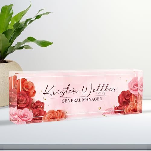 Custom Acrylic Name Plates for Desks, Personalized Office Decor by Ueedklaayy