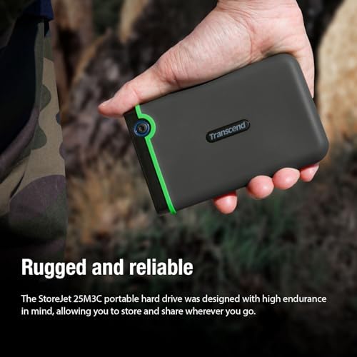 Transcend 4TB StoreJet 25M3 Rugged Portable HDD, One Touch Backup - Image 4