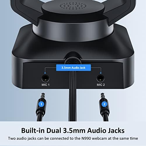 NexiGo N990 4K PTZ Zoomable Webcam, Video Conference Camera System with 5X Digital Zoom, Sony Starvis Sensor, Position Preset, Dual Stereo Mics, Audio Jacks for External Mics (Renewed) - Image 4