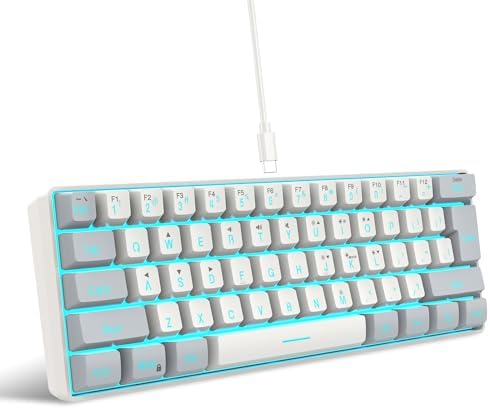 Snpurdiri 60% Wired Gaming Keyboard, 61 Keys RGB (Grey-White) by Snpurdiri