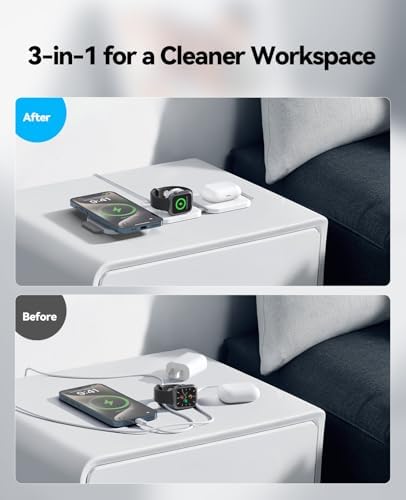2 Pack 3 in 1 Charging Station for Apple,Foldable Magnetic Wireless Charger - Image 7