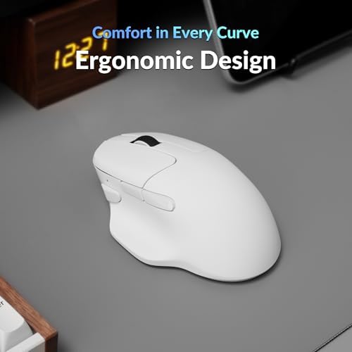 Keychron M7 8K Wireless Mouse, 30K DPI, 2.4 GHz/Bluetooth/Wired, 66g, White - Image 5