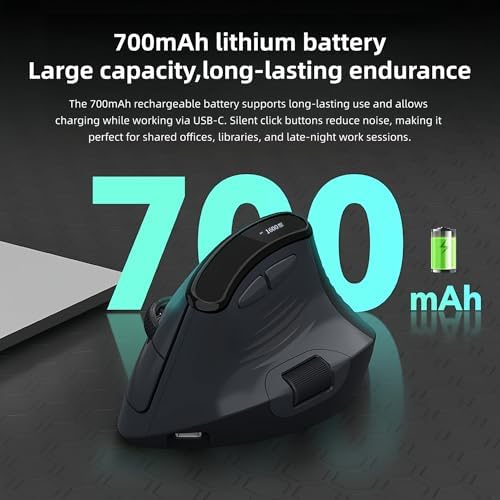 Ergonomic Vertical Mouse, Dual Scroll, Tri-Mode, OLED Display - Image 7