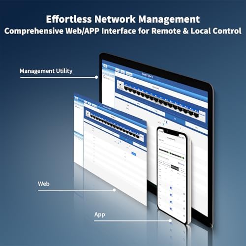 Goalake 16-Port Gigabit Easy Managed Switch for Small Business & Home Office – VLAN & QoS, Plug & Play, Fanless Metal, Desktop/Wall Mount - Image 3