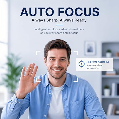 C65 4K Webcam for PC with Autofocus, USB Webcam with Dual Noise-Reducing Mic, Auto White Balance, Low Light Correction, Privacy Shutter, Tripod Included, Streaming Camera for Laptop Desktop Zoom Teams - Image 3