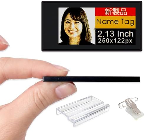 [Santek] EZ Sign NFC E-Paper Display – No Battery, Ultra-Thin 0.13”, Rewritable 4-Color Digital Display, App-Controlled (iOS/Android/PC), IP65 (Black, 2.13 inch) by Santek
