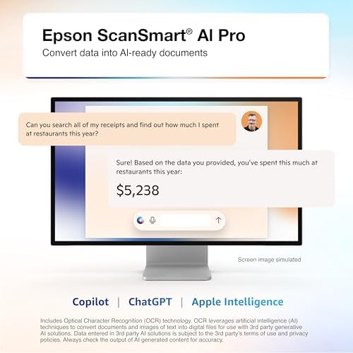 Epson RapidReceipt RR-600W Wireless Desktop Color Two-Sided Receipt Scanner - Image 2