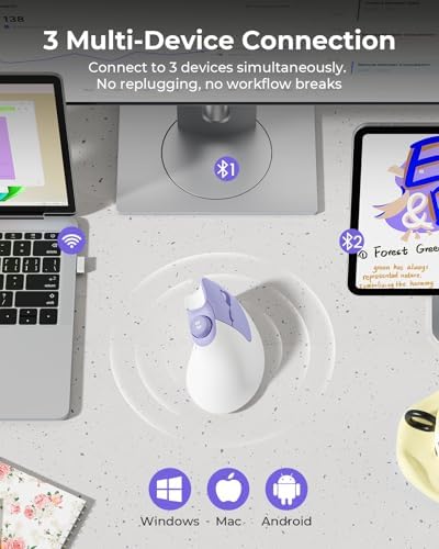 seenda MOU-302 Wireless Bluetooth Ergonomic Vertical Mouse with Volume Knob - Image 6