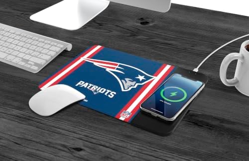 SOAR NFL Official Established Primary Logo Wordmark Home Office Wireless Charging Mouse Pad Mat 11.8" x 8.6" (New England Patriots) - Image 2