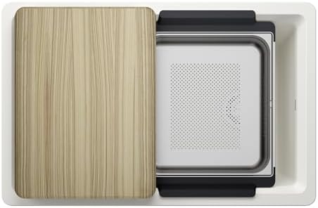 BLANCO Inteos SILGRANIT 30" Single Bowl Workstation Kitchen Sink White - Image 2
