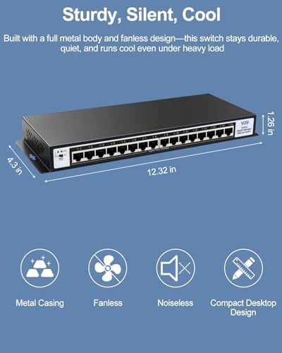 VJB 16 Port Gigabit Ethernet Easy Smart Managed Switch - Image 6