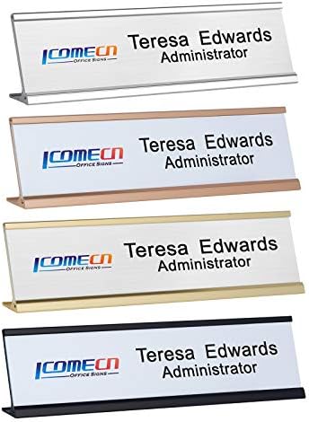 Custom Aluminum Name Plates With Wall or Desk Holder 2"x8" - Image 2