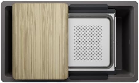 BLANCO Inteos SILGRANIT 33" Single Bowl Workstation Kitchen Sink Cinder - Image 2