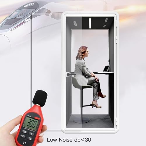 Quiet Meeting Pod with Acoustic Panels, Office Soundproof Booth with Furniture, Portable Removable Working Booth for Private Phone Calling, Study, Individual Seater Personal Office H92in W43in D40in - Image 2