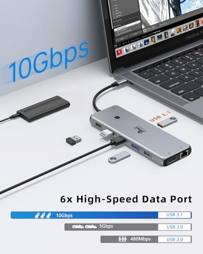 13-in-1 Laptop Docking Station Dual Monitor 4K, 2 HDMI USB C Hub LIONWEI - Image 6