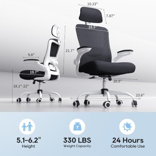 Ergonomic Office Chair for Lower Back Relief, 4-Way Lumbar, 330 LBS - Image 2