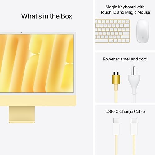 Apple 2024 iMac All-in-One Desktop Computer with M4 chip with 10-core CPU, 10-core GPU: Built for Apple Intelligence, 16GB Unified Memory, 256GB SSD Storage; Yellow with AppleCare+ (3 Years) - Image 6