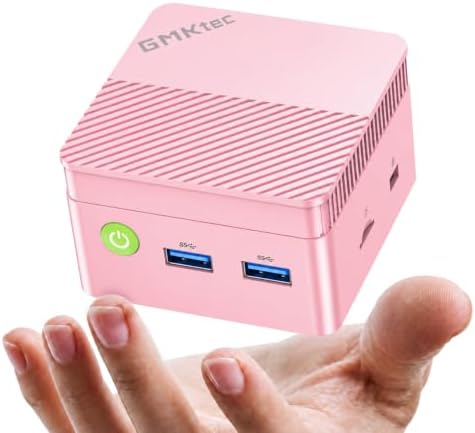 GMKtec G5S Mini PC Intel N5095 8GB LPDDR4 128GB SSD Desktop Computer Pink by GMKtec