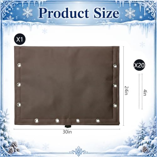 30"W x 24"H 3-Way Opening Backflow Preventer Insulation Cover (5°F), Brown - Image 2