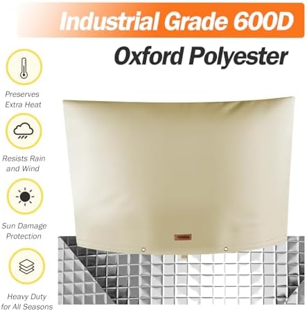TOHONFOO Backflow Preventer Cover, Pipe Freeze Insulation, 32"Wx16"H, Beige - Image 6