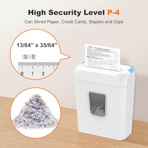 Bonsaii 6-Sheet Cross Cut Paper Shredder for Home, 3.4 Gal Bin - Image 2