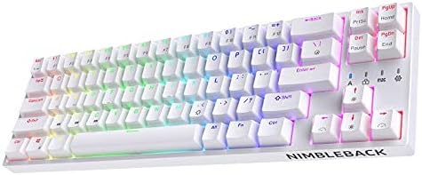 LTC NB681 Nimbleback Wired 65% Mechanical Keyboard, RGB Backlit Ultra-Compact 68 Keys Gaming Keyboard with Hot-Swappable Switch and Stand-Alone Arrow/Control Keys (Hot Swappable Brown Switch, White) by LTCOfficial
