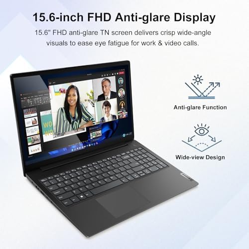 Lenovo V15 Gen 5 15.6” FHD Business Laptop, 8GB DDR5 RAM, 512GB Storage, Intel Core i3 6-core CPU(Beat Ryzen 3 7320U), W11 Pro, AI Copilot Key, Webcam w/Shutter, Security Chip Discrete TPM 2.0, Black - Image 4