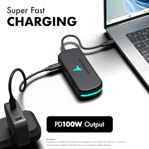 Type C 7 in 1 Wozoyo Docking Station with USB 5Gbps (3.2 Gen 1), 2XUSB 2.0, 4K@60Hz HDMI, SD & TF Card Reader, PD 100W, USB-C Hub, Compatible with Thunderbolt 4, macOS, Windows, Android & iOS - Image 6