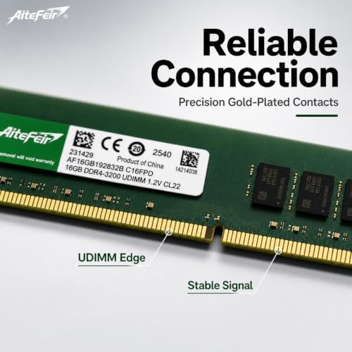 Altefeir 16GB DDR4 3200MHz Desktop RAM, 1.2V Low Voltage PC Memory Module for Gaming/Office/Workstation, Compatible with Intel & AMD Motherboards, Plug and Play Stable Performance - Image 6