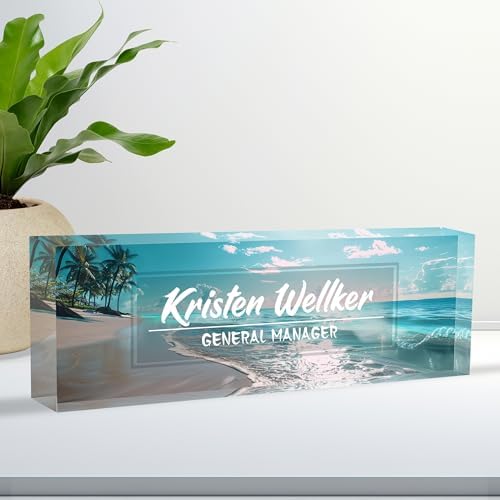 Personalized Acrylic Name Plate for Desk - Custom Office Decor Gift - Customizable Desk Plate by Ueedklaayy