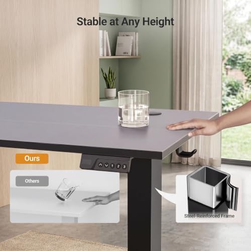 Claiks Electric Standing Desk, 40x24 Inch, Black - Image 5