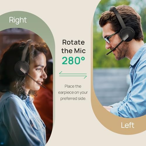 Yealink BH70 Dual UC Wireless Headset with Mic for Work, Bluetooth Headphone Teams&UC Compatible, up to 35h Talk Time, 147g All-Day Wearing Comfort, Perfect for Open Office Home Hybrid Work, USB-C/A - Image 5