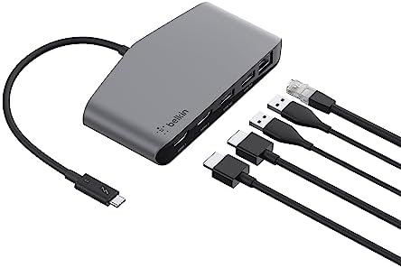 Belkin Thunderbolt 3 Dock Mini HD With Cable - Usb C Hub - Usb C Docking Station For Macos & Windows, Dual 4K @60hz, 40Gbps Transfer Speed, With Ethernet Port, BLACK by Unknown