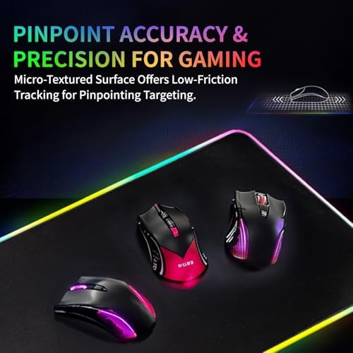 RGB Gaming Mouse Pad with Wireless Charging 15W, LED Mouse Mat 31.5 * 11.8 in, 10 Light Modes Extra Large Mousepad Non-Slip Rubber Base Computer Keyboard Mat for Gaming, MacBook, PC, Laptop, Desk - Image 4
