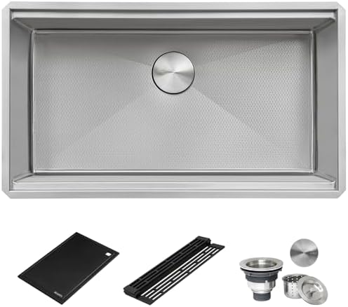 Ruvati 30-in Hex-Bottom Embossed Workstation Kitchen Sink - RVH8630 - Image 3