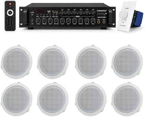 STUDIOFINIX 6" 70V Ceiling Speaker System with 6-Zone Amplifier Commercial by STUDIOFINIX