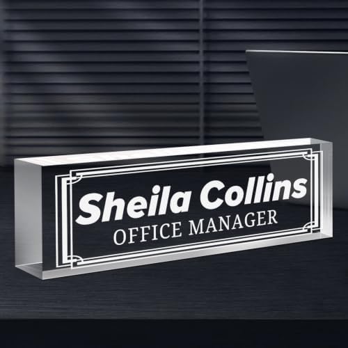 Custom Engraved Name Plate for Desk, Acrylic Desk Name Plate Personalized by Spricoz