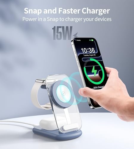 Mukiya 3 in 1 Magnetic Wireless Charging Station for Apple Devices - Image 3