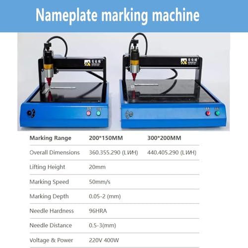 Numbers Letter Tag Nameplate Engraver Device, 2in/S Nameplate Marking Engraver, Dot Peen Metal Engraving Machine, Desktop Jewelry Engraving Machine Tool, Suitable For Steel Plate Labels 200*150mm - Image 5