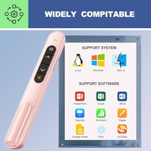 QUI Presentation Clicker with Volume Control, Wireless Presenter Remote - Image 6