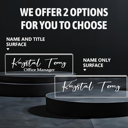 Personalized Name Plate for Desks, Custom Desk Name Plates, Acrylic Name Plate Office Desk Accessories, Personalized Office Gifts for Coworkers Teachers, Employee Appreciation Gifts (Engraved) - Image 2