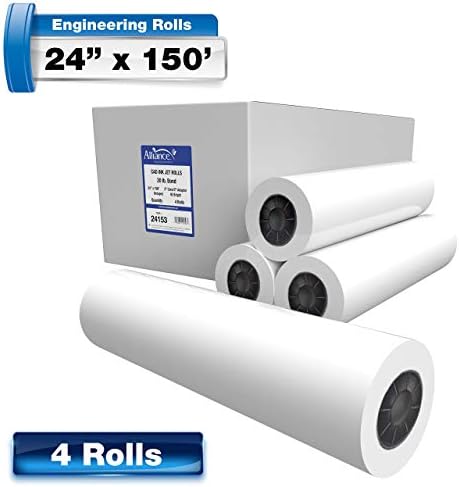 Alliance Wide Format Paper 24" x 150' CAD Bond Rolls (20lb | 4 Rolls, 24 In x 150 FT | 3" Core) - Image 5