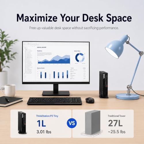 Lenovo ThinkStation P3 Tiny Workstation Desktop (Intel i7-14700 vPro (> Ultra 7 155U), 64GB DDR5, 2TB SSD), Business Mini PC, DisplayPort, Support 8K Display, > ThinkCentre M70q M75q M90q, Win 11 Pro - Image 4