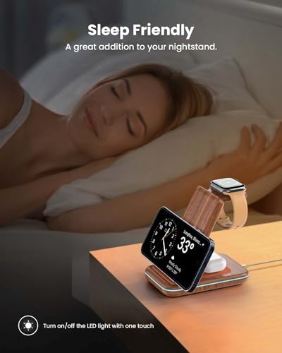 Wireless Charging Station: GEEKERA 3 in 1 Foldable Wireless Charger Stand for iPhone 17/16/15/14/13/12/11/Pro Max/X/8, Charging Station for Apple Watch Ultra/SE/11/10/9/8/7/6/5/4, AirPods 4/3/2/Pro - Image 4