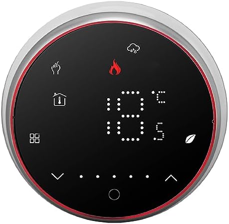 ViaGasaFamido Smart Thermostat, LED Display, Accurate Temperature Control, Programmable Device for Water Heating Systems, Compatible with Standard Recessed Boxes (Black) by ViaGasaFamido